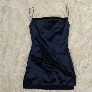 Zaful Black Satin Mini Dress
